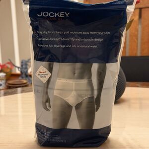 2-Briefs Jockey Big Man 62 Y-Front Fly Classic Fit Diamond White Combed Cotton